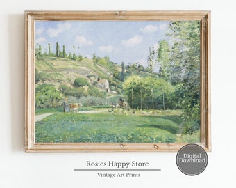 Vintage Landscape Art Print ,Vintage Landscape Oil Painting ,Vintage Country Art Print,Printable Wall Art,Rustic Home Decor,Digital Download