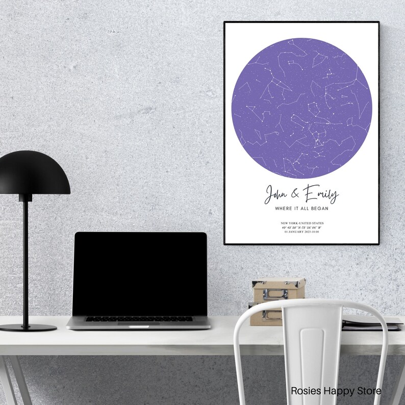 Custom Star Map Star Map Poster Constellation Print Etsy