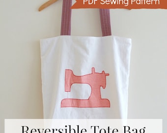 Reversible Tote Bag Sewing Pattern - PDF Download