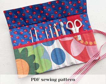 Crochet Hook Roll Case Sewing Pattern PDF | Beginner Friendly Crochet Organizer | Roll Up Hook Case | Instant Download