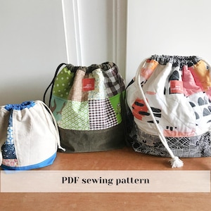 Project Bags Sewing Pattern PDF | Beginner Friendly Drawstring Bags | Knitting & Crochet Project Bag Pattern | Instant Download