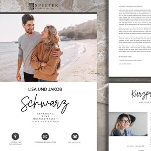 Wohnungsbewerbung | Vorlage | Deutsch | für Word & Mac Apple Pages | Single Paare Familie | modern elegant | Download | Bewerbung Wohnung