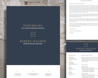 Bewerbungsvorlage Paket | Deutsch | Vorlage für Word & Mac Apple Pages | modern und elegant | Lebenslauf | Anschreiben | Deckblatt