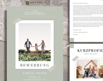 Application for Apartment | Template | German | For Word & Mac Apple Pages | Single Couple Family | modern and elegant | Instant Download