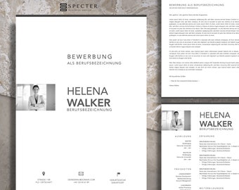 Application Template Package | German | Template for Word & Mac Apple Pages | modern and minimalist | Resume | Cover Letter | Cover Page