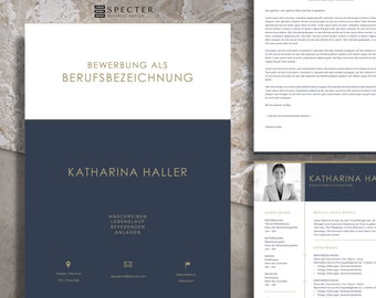 Application Template Package | German | Template for Word & Mac Apple Pages | Modern and Elegant | Resume | Cover Letter | Cover Page