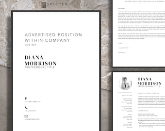 Application Template Package | English | Template for Word & Mac Apple Pages | Modern and Elegant | Resume | Cover Letter | Cover Page