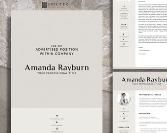 Application Template Package | English | Template for Word & Mac Apple Pages | Modern and Elegant | Resume | Cover Letter | Cover Page