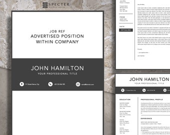 Application Template Package | English | Template for Word & Mac Apple Pages | Modern and Elegant | Resume | Cover Letter | Cover Page