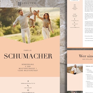 Wohnungsbewerbung | Vorlage | Deutsch | für Word & Mac Apple Pages | Single Paare Familie | modern elegant | Download | Bewerbung Wohnung