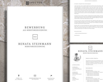 Application Template Package | German | Template for Word & Mac Apple Pages | Modern and Elegant | Resume | Cover Letter | Cover Page