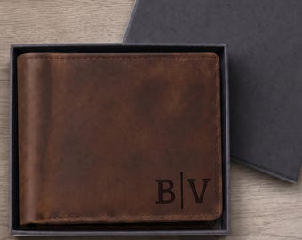 Personalized Wallet, Mens Wallet, Engraved Wallet, Groomsmen Wallet, Leather Wallet, Custom Wallet, Boyfriend Gift for Men, Fathers Day Gift