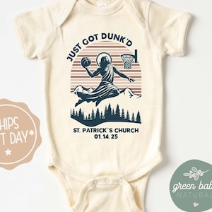 Just Got Dunked Funny Baptism Onesie®, Custom Baptism Baby Onesie®, Custom Just Got Dunk'd Onesie®, Funny Baptism Gift, Christian Onesie®