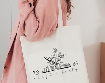 Chapter Forty Tote Bag: 40th Birthday Gift for Women