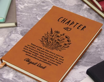 Personalized 40th Birthday Vegan Leather Journal, Book Lover Gift