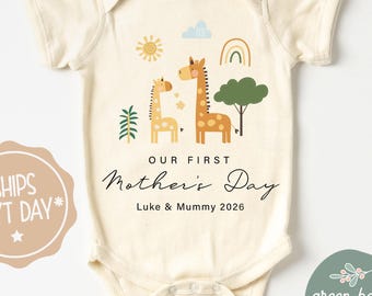 Personalized First Mother's Day Onesie®, 1st Mother's Day Baby Onesie®, Mother's Day Gift Idea, Natural Mother's Day Outfit for Baby