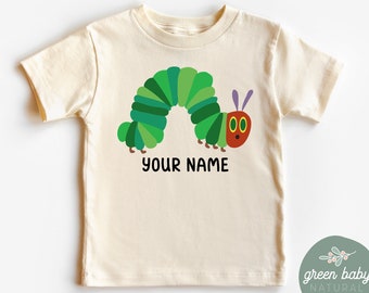 Personalised Kids Name Hungry Caterpillar T-Shirt World Book Day Cute Custom Very Hungry Caterpillar Boys/Girls Costume Reading Gift Tee Top