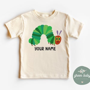 Personalised Kids Name Hungry Caterpillar T-Shirt World Book Day Cute Custom Very Hungry Caterpillar Boys/Girls Costume Reading Gift Tee Top