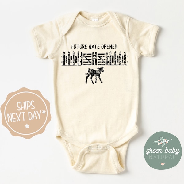 Future Gate Opener Bodysuit, Natural Baby Onesie®, Future Western Baby Boy Retro Onesie®, New Baby, Pregnancy Announcement Onesie®