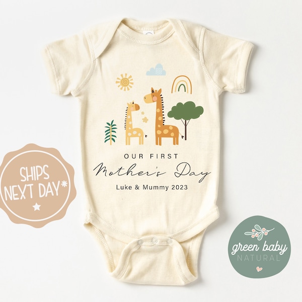 Personalised First Mother's Day Onesie®, 1st Mother's Day Baby Onesie®, Mother's Day Gift Idea, Natural Mother's Day Outfit for Baby