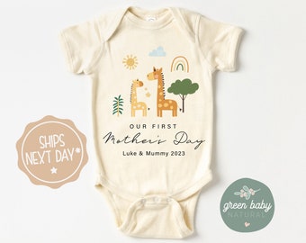 Personalised First Mother's Day Onesie®, 1st Mother's Day Baby Onesie®, Mother's Day Gift Idea, Natural Mother's Day Outfit for Baby