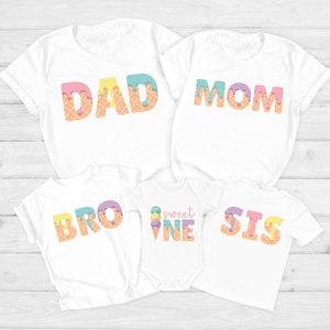 Family Ice Cream Birthday Shirts, Mom Dad Bro Sis Family Ice Cream Birthday Shirts, Girls Birthday Shirt, Matching Ice Cream Birthday Shirts
