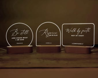 Custom Bible Verse LED Night Light – Christian Gift, Faith Decor