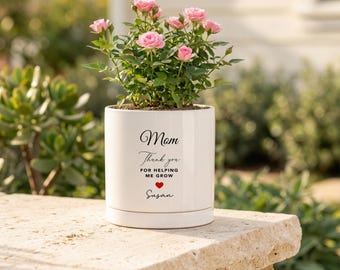 Personalized Flower Pot For Mother, Gift for Teacher, Thank You For Helping Me Grow, Appreciation Gift, Mothers Day Gift, Thank You Gift