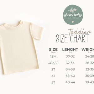 a white t - shirt with a size chart for it