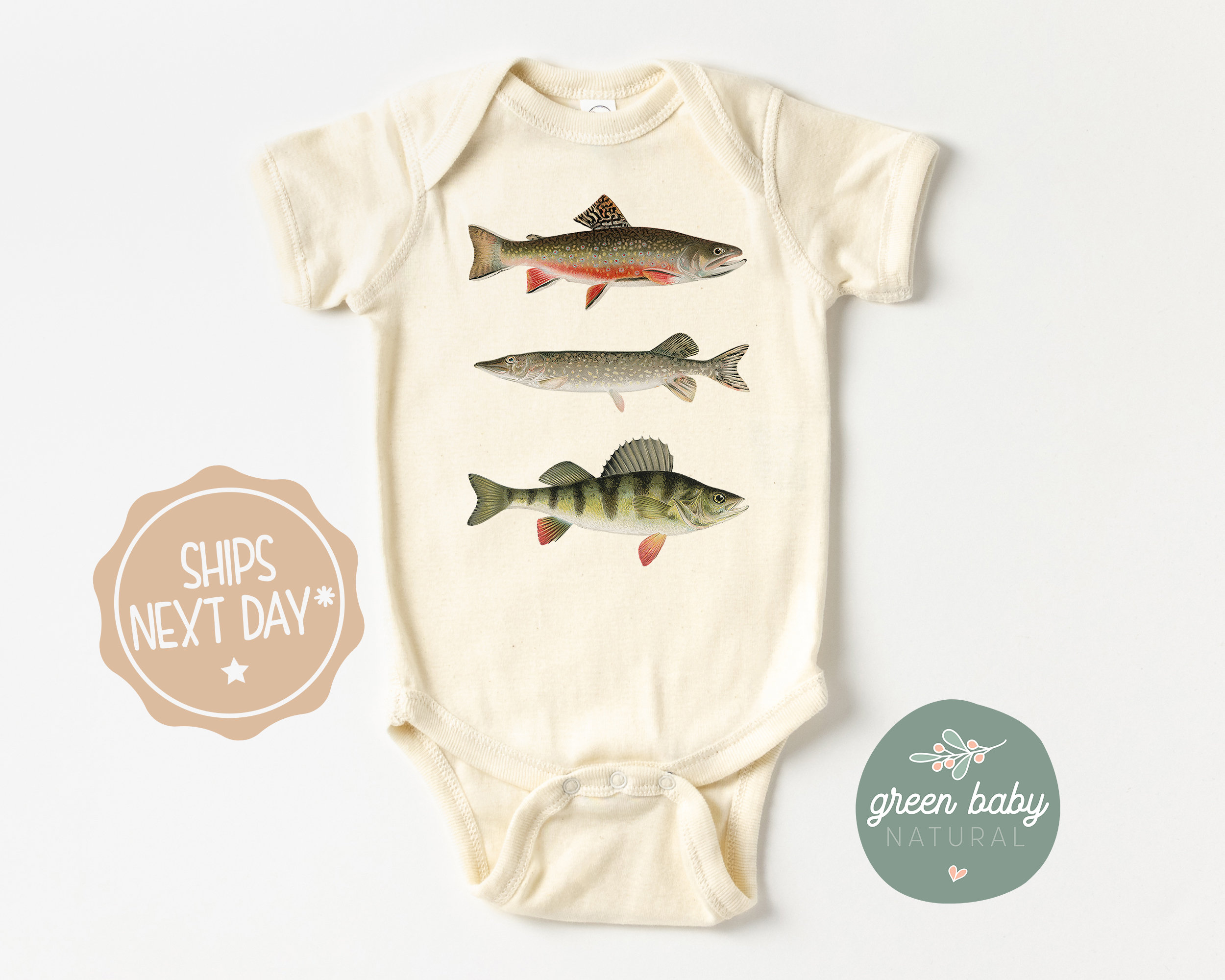 Three Fish Toddler Shirt, Outdoor Fish Clothing, Toddler Boy
