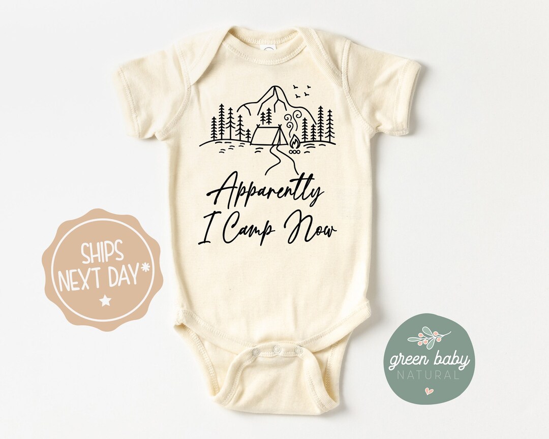 Camping Baby Onesie®, Apparently I Camp Now Baby Bodysuit, Camping