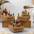 Engraved Baby Name Music Box, Baby Music Box Wood, 1st Birthday Gift, Personalized Wooden Music Box, Gift for Kid, Musical Box