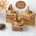 Engraved Wooden Music Box, Musical Keepsake, Train Scenery, Personalized 1st Birthday Gifts
