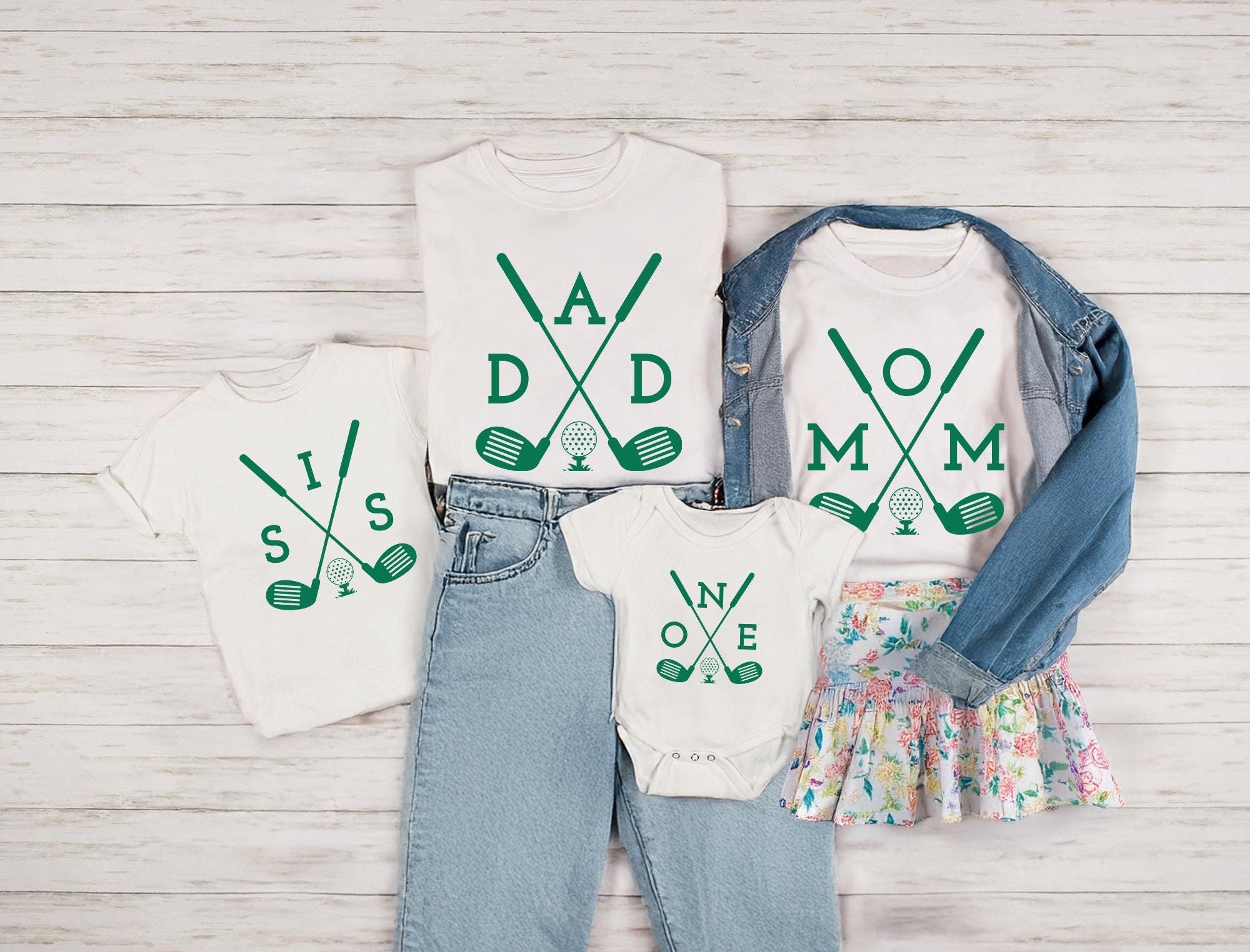 Golf First Birthday, Hole in One Birthday Shirt, First Birthday Golf Shirt, Golf Theme Party, Golf Gift For Dad, Hole in One Family Shirts