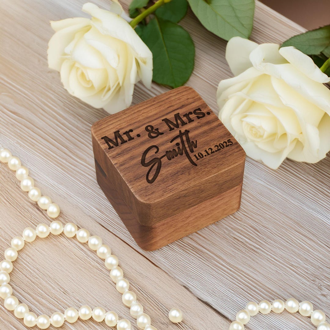 Custom Wooden Ring Box for Wedding Ceremony, Ringer Bearer Box ...
