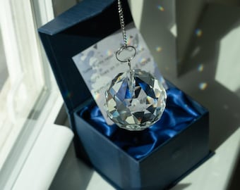 Sympathy Gift, Crystal Rainbow Suncatcher, Grief Gift For Remembrance Father Child Memorial Spouse Loss Mother Funeral Pet
