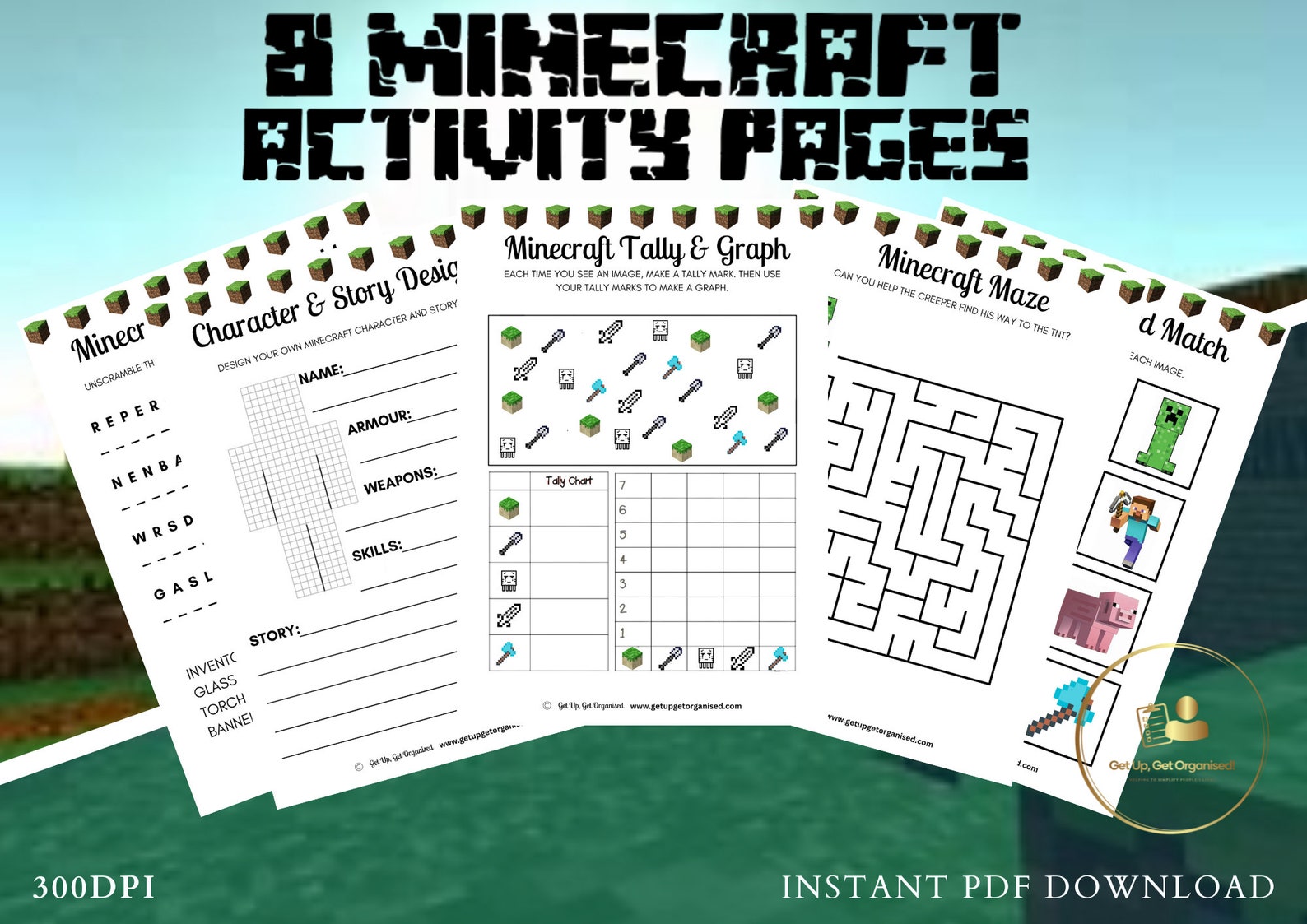 Educational Minecraft Activity Pages - Etsy
