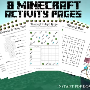 Educational Minecraft Activity Pages - Etsy