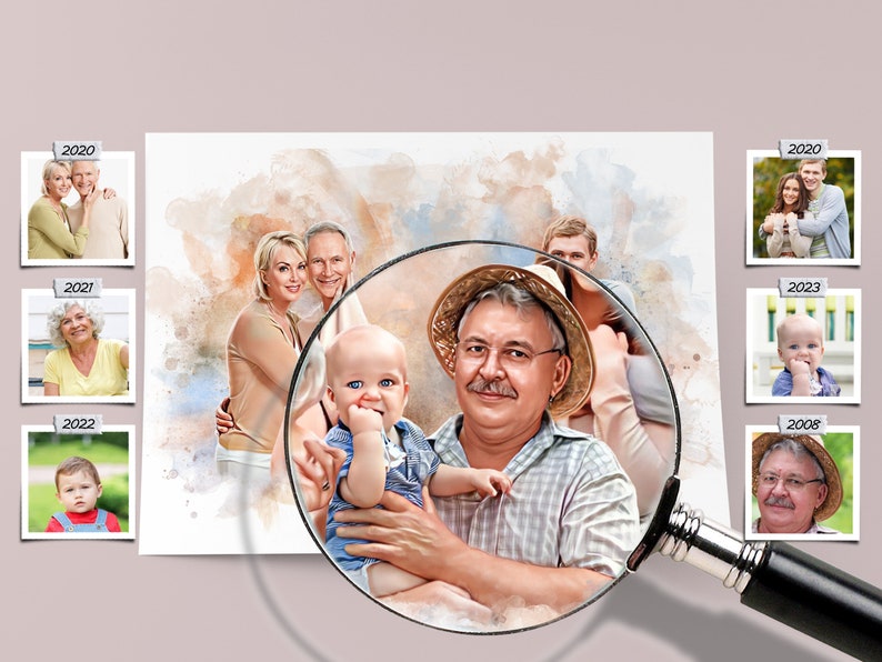 Combinez des photos pour en faire un dessin Ajoutez une personne à la photo Ajoutez un être cher décédé à la photo Portrait de famille à partir de différentes photos Ajoutez une personne image 2