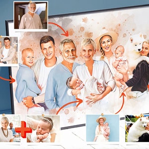 Combinez des photos pour en faire un dessin Ajoutez une personne à la photo Ajoutez un être cher décédé à la photo Portrait de famille à partir de différentes photos Ajoutez une personne image 5