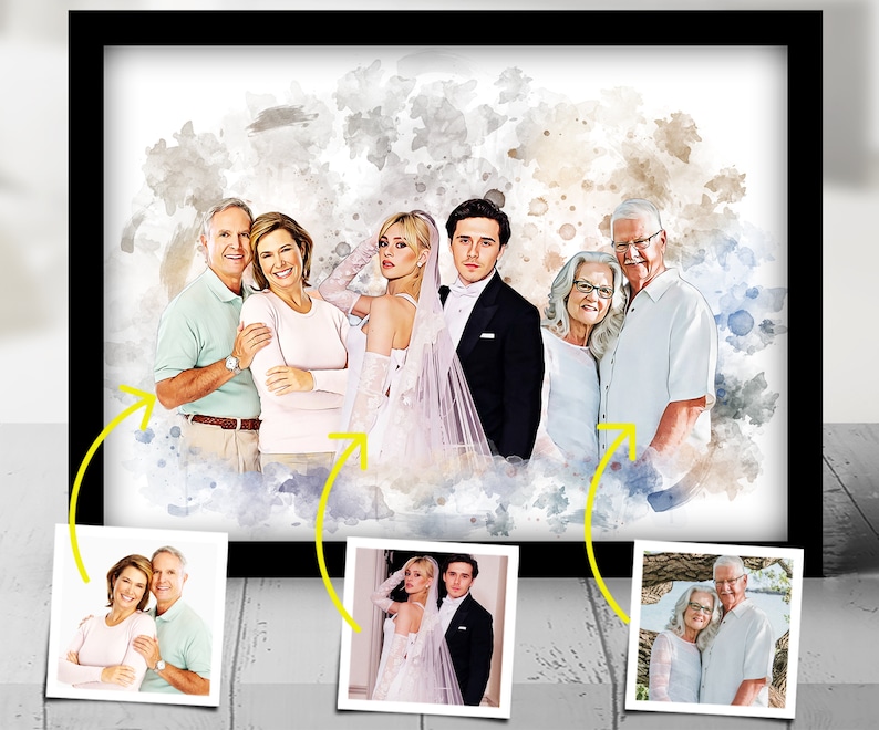 Combinez des photos pour en faire un dessin Ajoutez une personne à la photo Ajoutez un être cher décédé à la photo Portrait de famille à partir de différentes photos Ajoutez une personne image 7