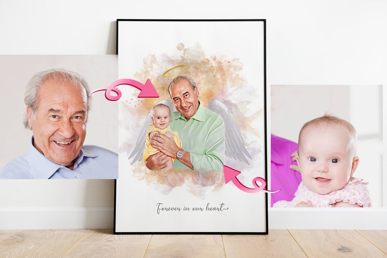 Combinez des photos pour en faire un dessin Ajoutez une personne à la photo Ajoutez un être cher décédé à la photo Portrait de famille à partir de différentes photos Ajoutez une personne image 6