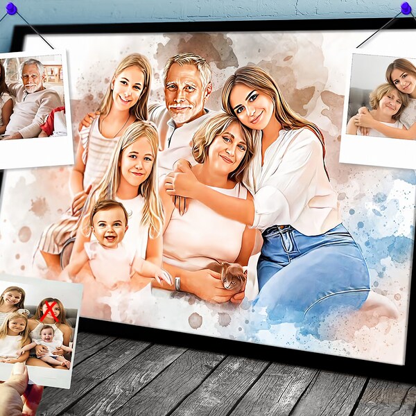 Combine Photos into a Drawing - Add Person to Photo - Add Deceased Loved One to Photo - Family Portrait From Different Photos - Add Someone