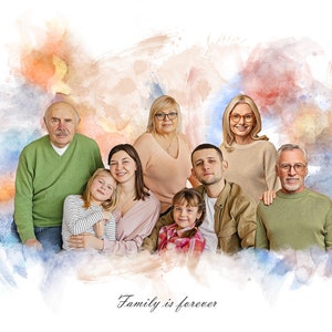 Combinez des photos pour en faire un dessin Ajoutez une personne à la photo Ajoutez un être cher décédé à la photo Portrait de famille à partir de différentes photos Ajoutez une personne image 7