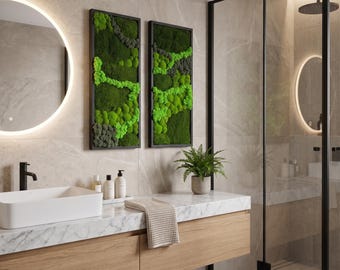 Muurkunst bewaard gebleven mos, handgemaakt botanisch decor, onderhoudsvrije natuurmuurdecoratie