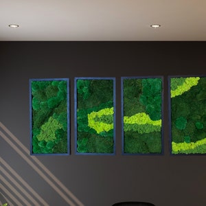 Moss Wall Art Handmade Preserved Moss Art Green Wall Decor for Home and Office Living Wall Art Botanical Wall Hanging Wooden Frame