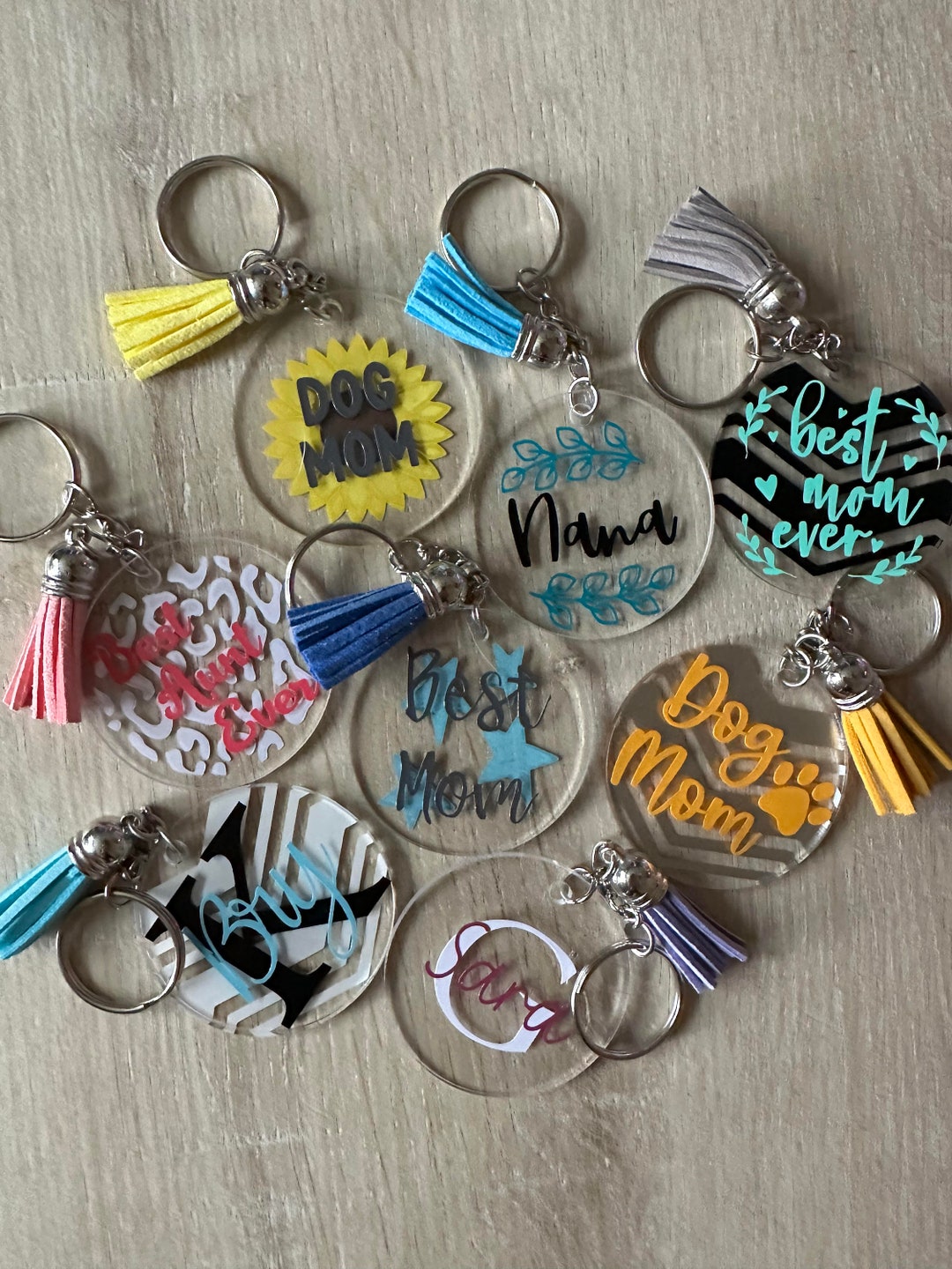 Buy Personalized Round Keychains, Inch Round Acrylic Custom Keychains,  Monogram Round Acrylic Keychain Online in India
