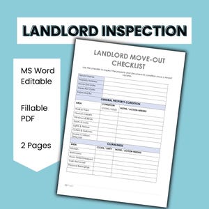 Property Management Rental Inspection Report - MS Word Editable Template