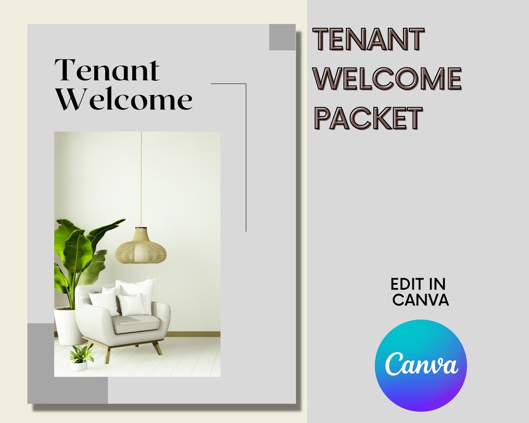 Real Estate Tenant Packet Edit in Canva Letter Move in