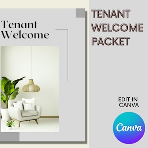 Paquete de bienvenida para inquilinos de bienes raíces / Editar en Canva / Carta de bienvenida / Lista de verificación para mudanzas / Información para propietarios / Guía para agentes inmobiliarios /